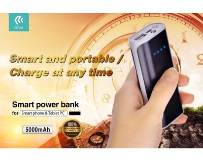 Devia Power Bank Smart 5000 m.a.con Luce Flash