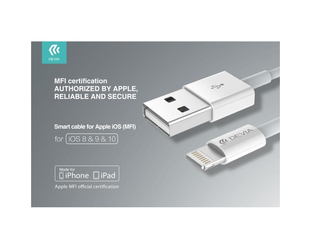 Cavo Dati & Carica Apple IOS 710 Certificato MFI 1.2 mt 