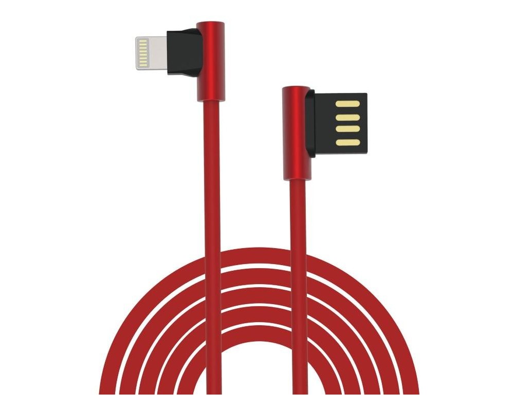 Cavo King USB - Lightning ad angolo 90° Rosso