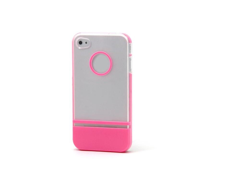 Rosa plastica trasparente PC case for iphone 4/4s