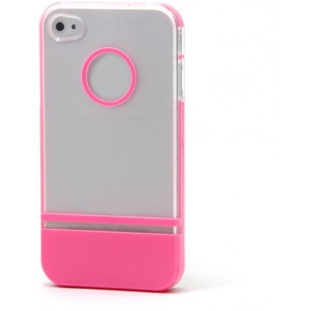 Rosa plastica trasparente PC case for iphone 4/4s