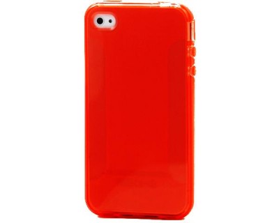 Red  TPU JELLY plastica trasparente for iphone 4/4s 1.5MM