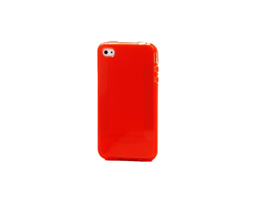 Red  TPU JELLY plastica trasparente for iphone 4/4s 1.5MM