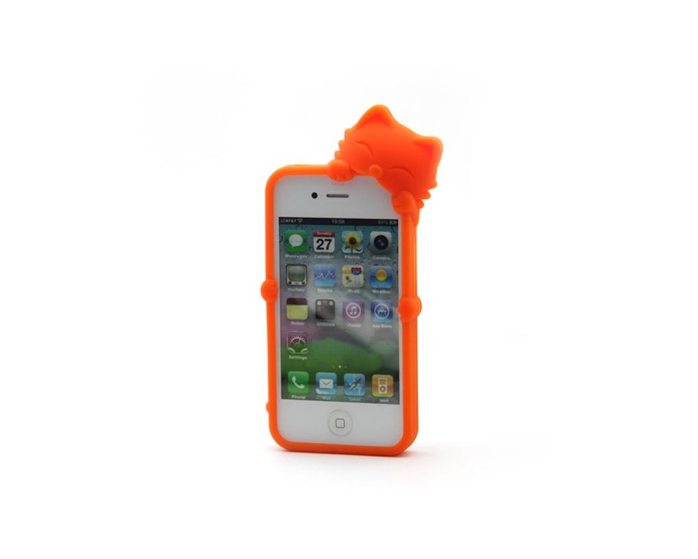 Arancione gato style silicone case for iphone 4/4s