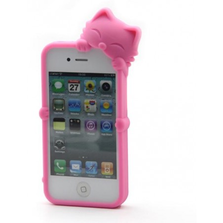 Rosa gato style silicone case for iphone 4/4s