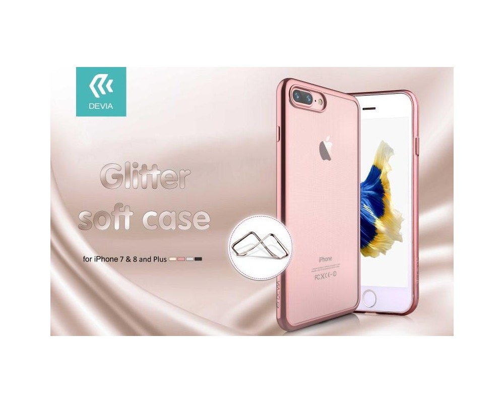 Cover Devia Glitter Soft per iPhone 7 & 8 Plus Rose Gold