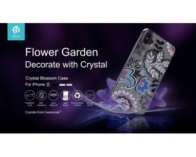 Cover Bloosom Crystals from Swarovski per iPhone X Nera