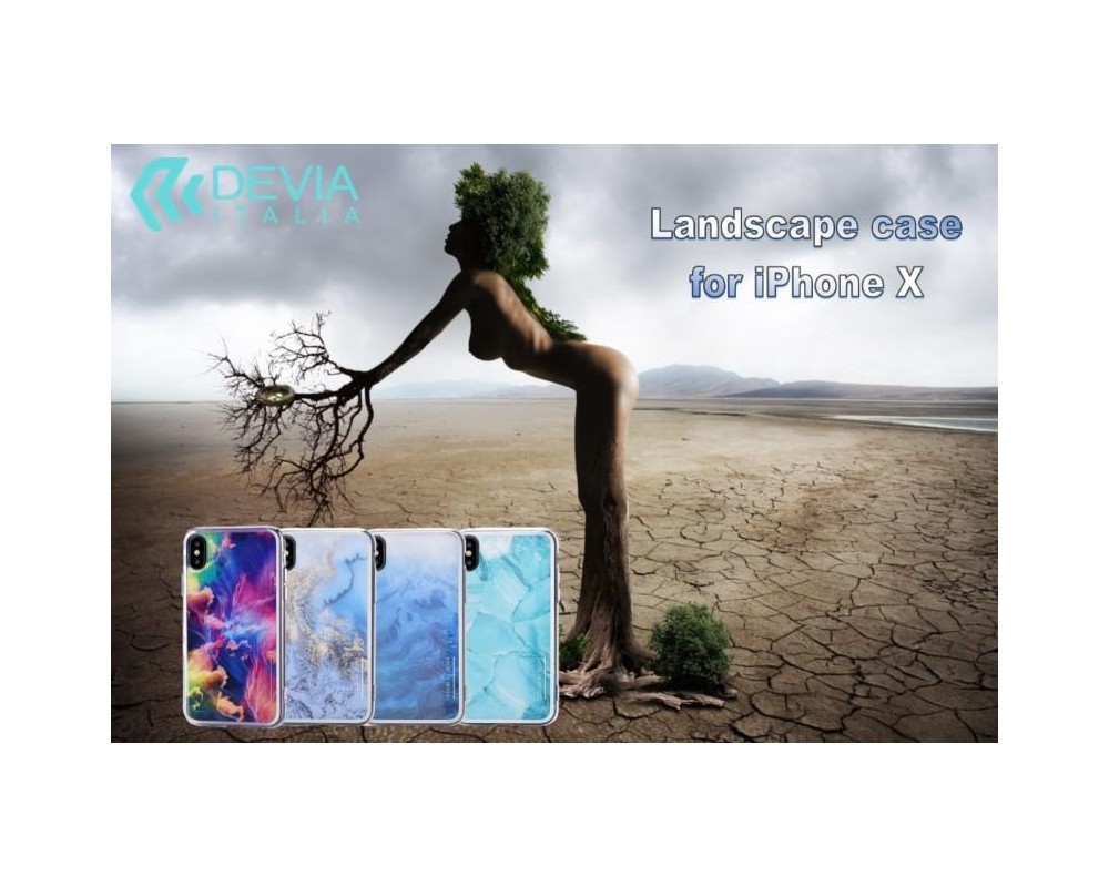 Cover Landscape serigrafata per iPhone X Blu