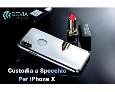 Cover a Specchio Vista Logo per iPhone X Nera