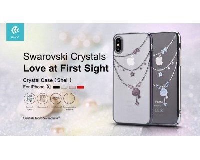 Cover Shell Crystals from Swarovski per iPhone X Rossa