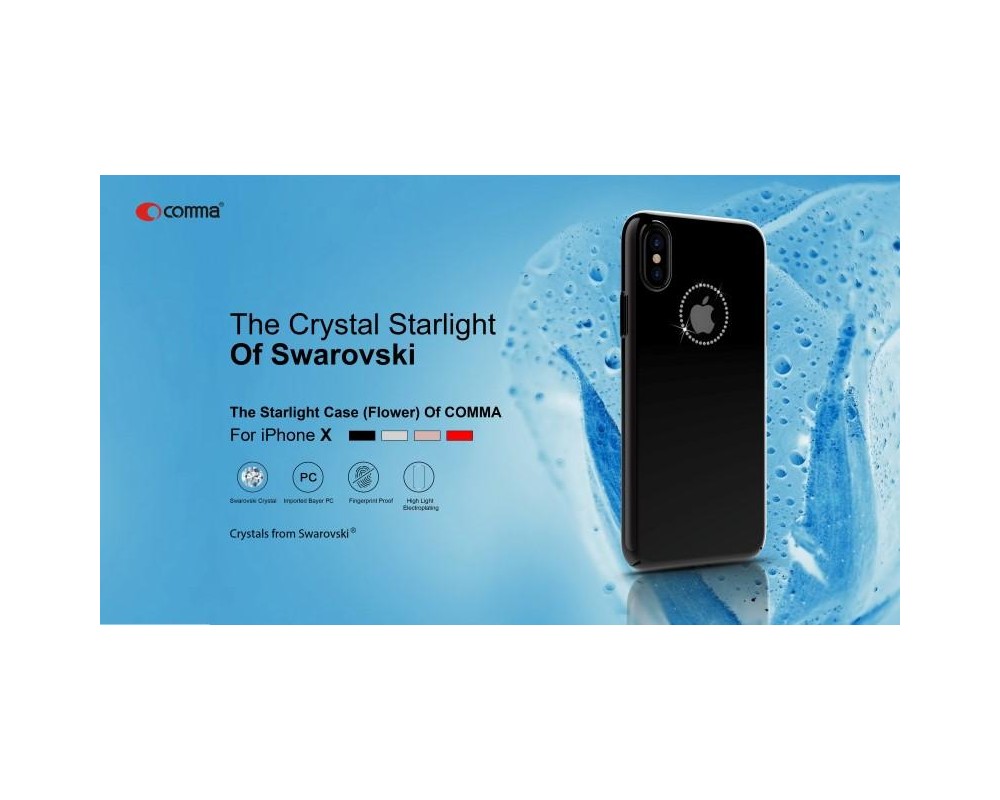 Cover Shining con Cristalli Swarovski per iPhone X & XS Nera