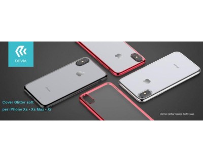 Cover Glitter soft con bordo Nero per iPhone Xs Max 6.5
