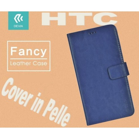 Custodia a Libro in Pelle Per HTC A9 Blu