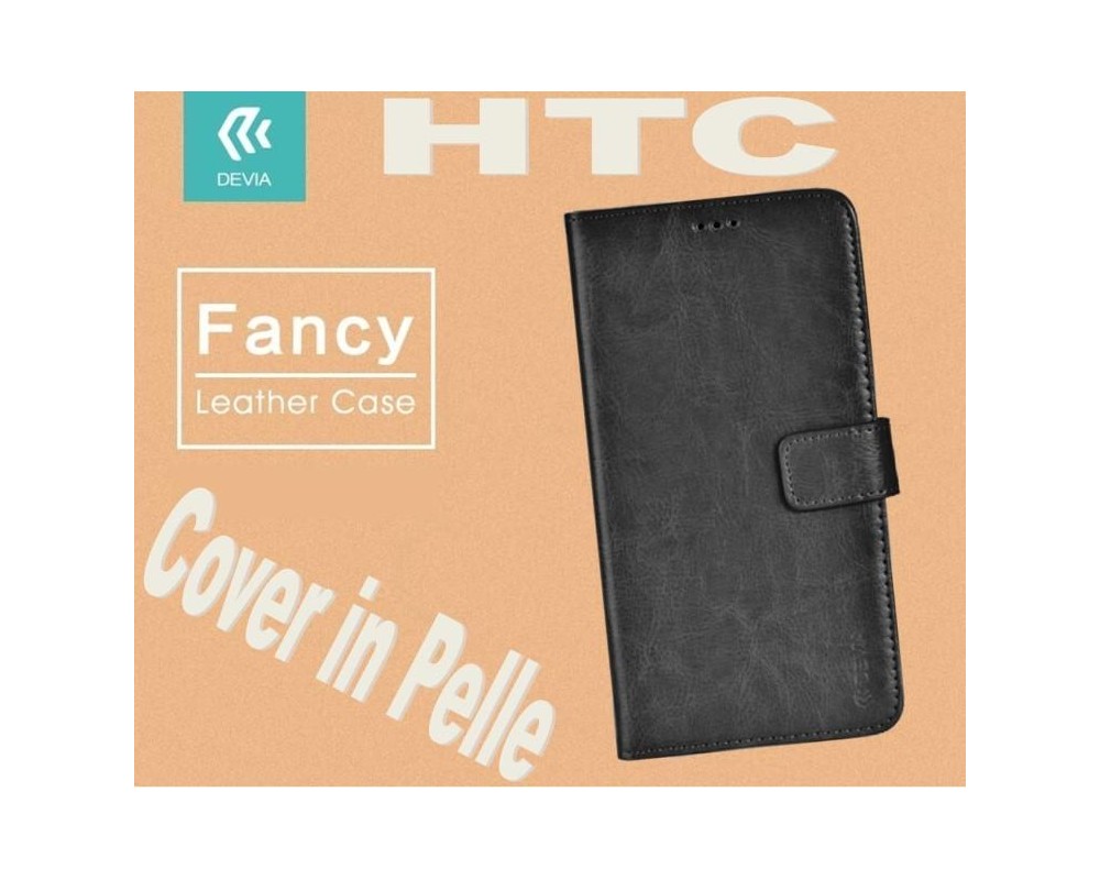 Custodia a Libro in Pelle Per HTC X9 Nera