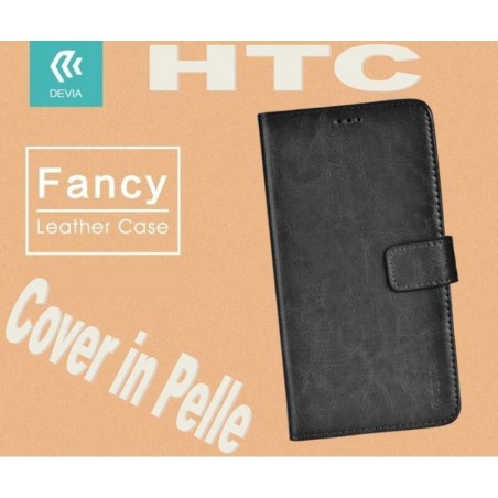 Custodia a Libro in Pelle Per HTC X9 Nera
