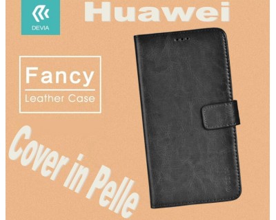 Custodia a Libro in Pelle Per Huawei P8 Nera