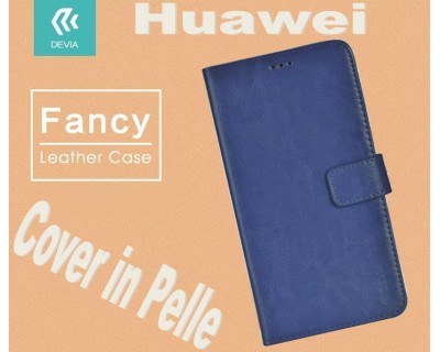 Custodia a Libro in Pelle Per Huawei Y6 2015 Blu