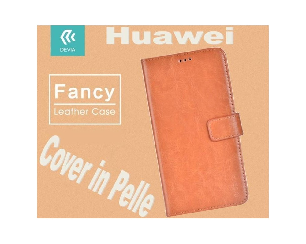 Custodia a Libro in Pelle Per Huawei P9 Lite Marrone