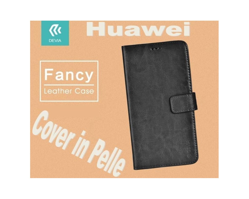 Custodia a Libro in Pelle Per Huawei P9 Lite Nera