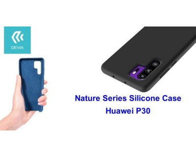 Cover Nature in Silicone per Huawei P30 flessibile Nera