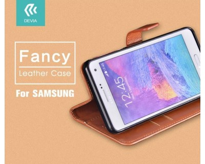 Custodia a Libro in Pelle Per Samsung Galaxy J1  Marrone