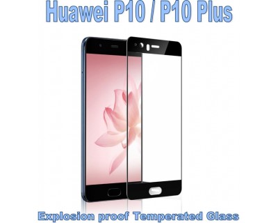 Pellicola Vetro Temperato Full per Huawei P10 Nera