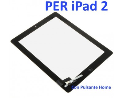 Touch Screen con Pulsante Home e Adesivo per iPad 2 Nero