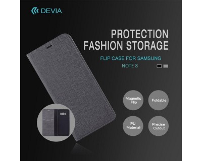 Cover Flip Case Devia per Samsung Note 8 Nera