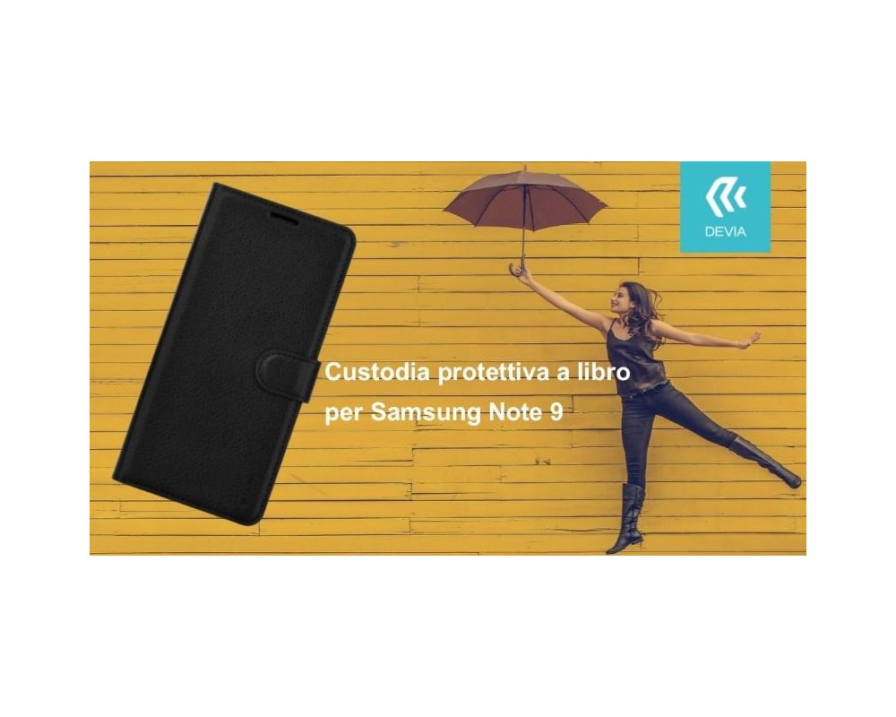 Custodia protettiva a libro per Samsung Note 9 nera