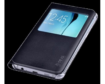 Cover Samsung S6 Edge+ Plus con Finestra Touch Colore Nera